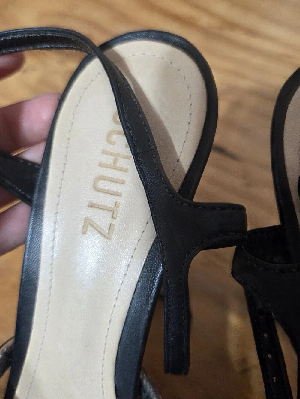 Schutz Aileen Platform Heels Leather Sole Crystals Womens Size 9B Party Formal